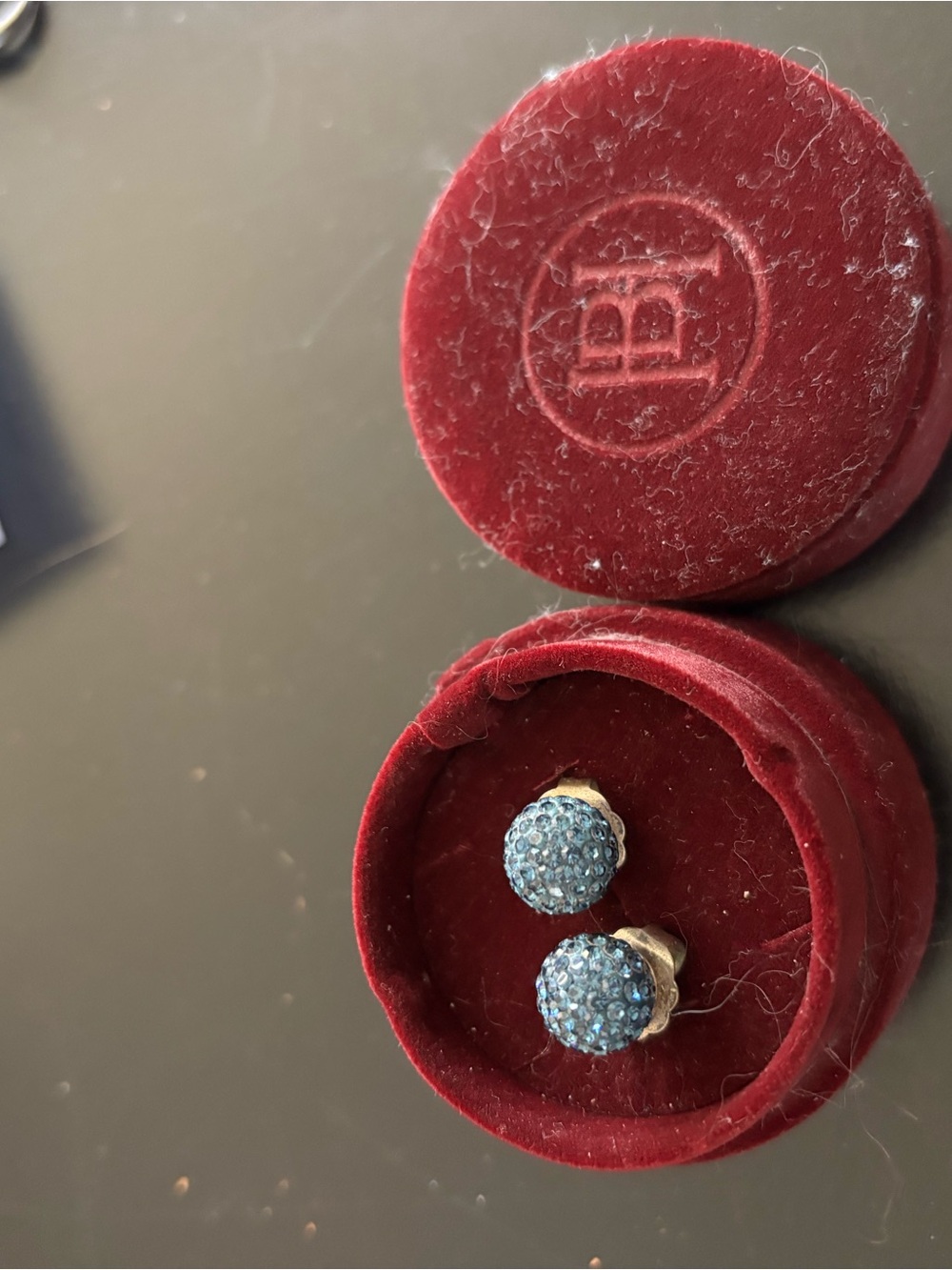 Blue Crystal Pavé Stud Earrings - Women Jewelry